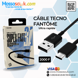 câble TECNO Fantôme Super Fast 3A